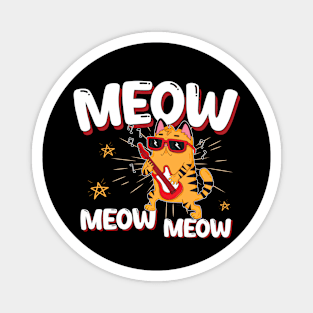 Funny Cat Playing Guitar Weird Musician Cat Lover Magnet